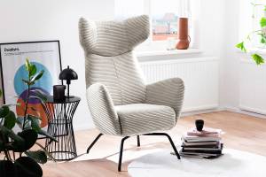 Fauteuil LOTTE Cord Blanc crème