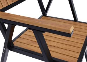 Gartenstuhl J95 (2er-Set) Schwarz - Teak Dekor