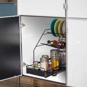 Küchenschrank Organizer Schwarz Schwarz - Metall - 25 x 40 x 40 cm