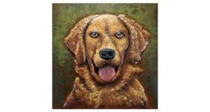 Metallbild Guide Dog of the Month Beige - Metall - 80 x 80 x 5 cm