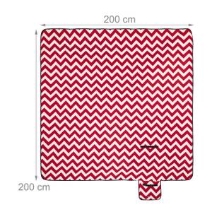 Picknickdecke Zickzack Muster Schwarz - Rot - Weiß - Metall - Kunststoff - Textil - 200 x 1 x 200 cm