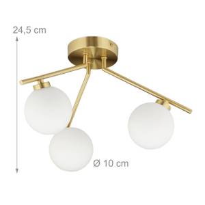 Lampe de plafond avec trois boules GLOBI Doré - Blanc - Verre - Métal - 36 x 25 x 36 cm