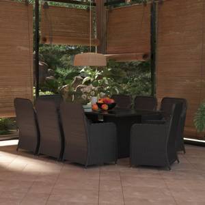 Garten Essgruppe (9-teilig) 3012977-3 Schwarz