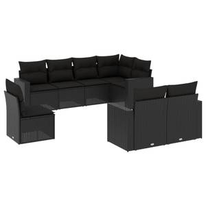 Gartensitzgruppe K2460(8-tlg) Schwarz - Massivholz - 69 x 62 x 66 cm