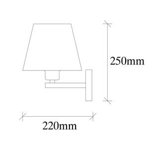 Wandleuchte Metall - 1 x 25 x 22 cm