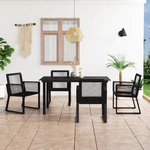 Garten-Essgruppe (5-teilig) 3058285 Schwarz - Polyrattan - 80 x 74 x 150 cm