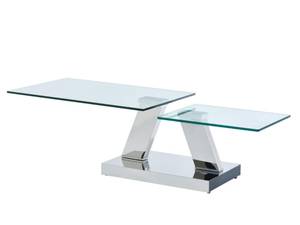 Couchtisch modulierbar OYRUS Silber - Glas - 60 x 43 x 155 cm