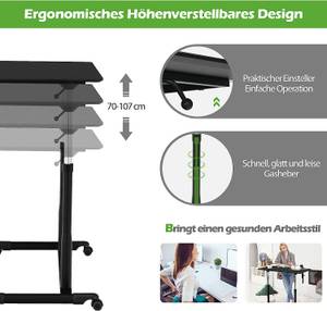 Computertisch höheverstellbar 70-107cm Schwarz