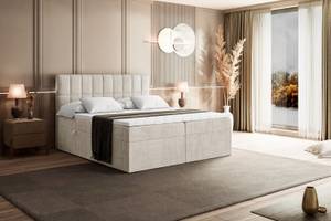 Boxspringbett MIAMI Ecru - Breite: 140 cm - H4