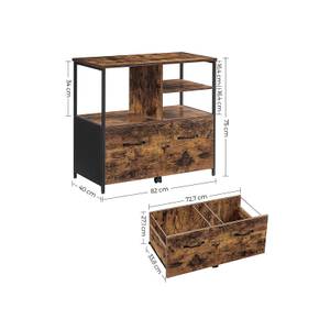 Rollcontainer Braun - Holzwerkstoff - 40 x 75 x 82 cm