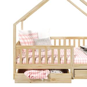 Lit cabane ALVA lit enfant simple asymétrique en bois 90 x 190 cm