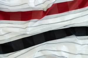 Gardine weiß-rot-schwarz Streifen Rot - Textil - 140 x 245 x 140 cm