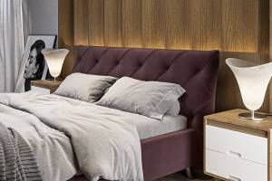 Bett ANNY Polsterbett Velvet Violett - 236 x 111 cm