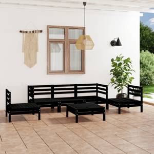 Garten-Lounge-Set Schwarz - Massivholz - Holzart/Dekor - 64 x 29 x 64 cm