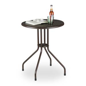 Gartentisch rund braun Braun - Metall - Kunststoff - 60 x 74 x 60 cm