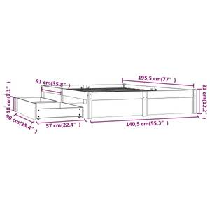 Bettrahmen 3013835-1 Braun - Holz - Breite: 141 cm