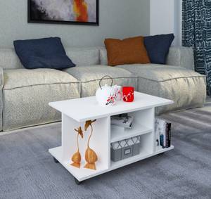 Table basse Findula Blanc - Bois manufacturé - 80 x 40 x 40 cm