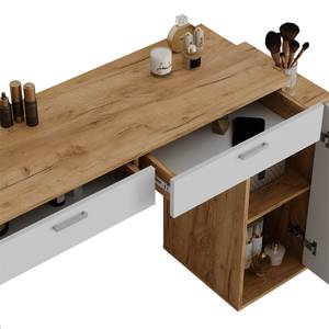 Schreibtisch Regina 49410 Sonoma Eiche Trüffel Dekor - Weiß - 130 x 88 x 40 cm - Holzwerkstoff