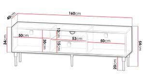 TV-Lowboard 160 Dorset 02 Schwarz