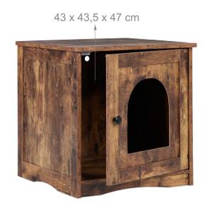 Katzenschrank für Katzenklo mit Tür Braun - Holzwerkstoff - 48 x 50 x 50 cm