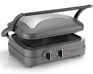 Kontaktgrill Style Grau - Metall - 33 x 2 x 37 cm