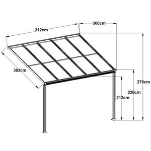 Terrassenüberdachung SOLIS Weiß - Breite: 312 cm