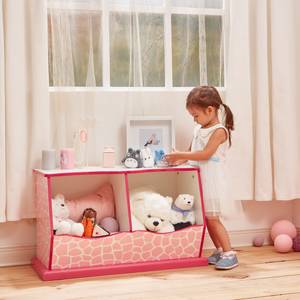 Meuble de rangement enfant en bois Rose foncé - Bois massif - 36 x 48 x 82 cm