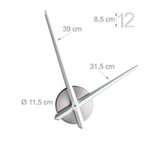 Wanduhr DIY Silber - Metall - Kunststoff - 110 x 110 x 4 cm