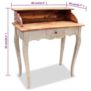 Schreibtisch Braun - Massivholz - 80 x 92 x 80 cm
