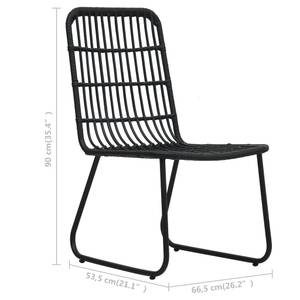 Garten-Essgruppe (3-teilig) 3060243 Schwarz - Kunststoff - Polyrattan - 80 x 74 x 80 cm