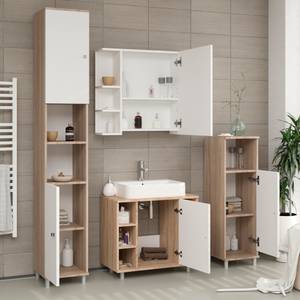 Mobilier de salle de bains Fynn Imitation chêne de Sonoma - Blanc