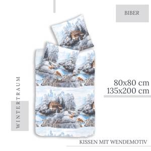 Bettwäsche Winterzauber Braun - Weiß - Textil - 135 x 200 x 1 cm