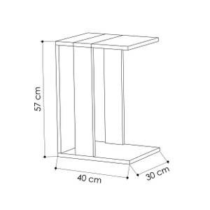 Table d'appoint Zetti Anthracite - Noir - Chêne clair