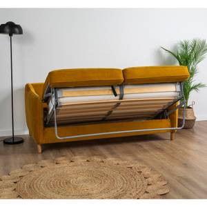 Canapé convertible Vornay Jaune - Textile - 162 x 85 x 227 cm