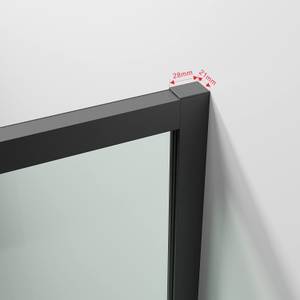 Nano Duschwand schwarz Glas Vollrahmen Breite: 120 cm