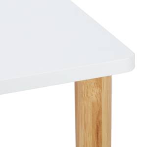 Étagère en bambou et MDF à 4 niveaux Marron - Blanc - Bambou - Bois manufacturé - 60 x 120 x 40 cm