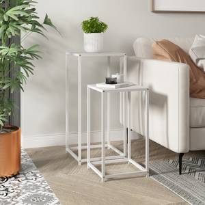 Set de 2 tables d'appoint Åseral Blanc