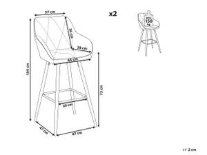 Tabouret de bar DARIEN Noir - Gris