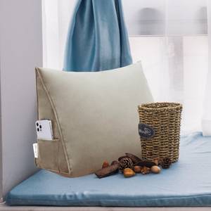 Großes ergonomisches Keilkissen Samt Beige - 45 x 35 cm