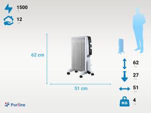 Heizkörper MR1500W Weiß - Breite: 51 cm