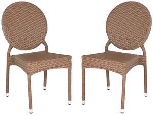 Gardenstuhl ERLENE (2er-Set) Beige - Rattan - 55 x 90 x 45 cm