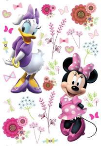 Wandtattoo Minnie Maus & Daisy Duck Pink - Naturfaser - Textil - 65 x 43 x 43 cm