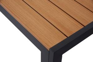 Table de jardin Noah Noir - En partie en bois massif - 205 x 75 x 90 cm