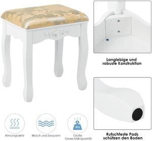 Schminktisch Set Frisiertisch Weiß - Holzwerkstoff - 40 x 136 x 80 cm