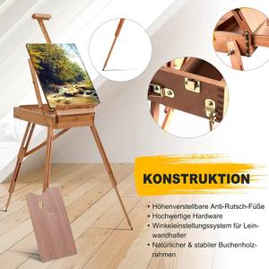 Staffelei Künstlerstaffelei Braun - Holzwerkstoff - 114 x 180 x 71 cm