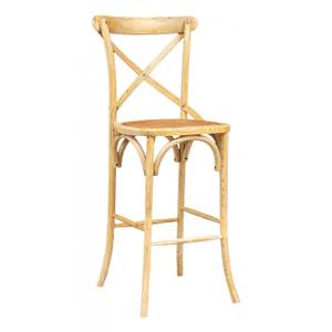 Tabouret de bar HARMONIE Marron - Bois massif - Bois/Imitation - 42 x 118 x 46 cm