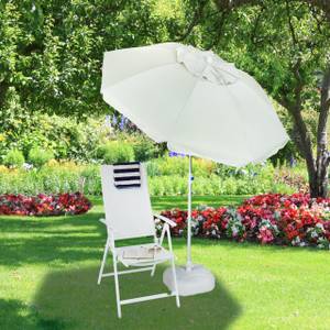 Parasol 200 x 200 cm inclinable jardin Blanc crème