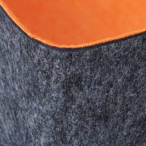 5x paniers de rangement Gris - Orange - Textile - 25 x 11 x 25 cm