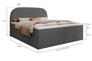 Boxspringbett ZEN mit Bettkasten Dunkelgrau - Breite: 160 cm - H2