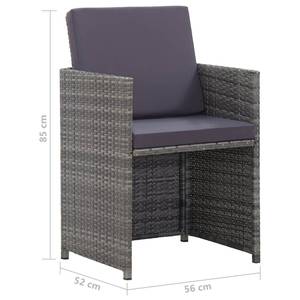 Garten-Essgruppe (13-teilig) 3012316-3 Grau - Kunststoff - Polyrattan - 109 x 74 x 224 cm